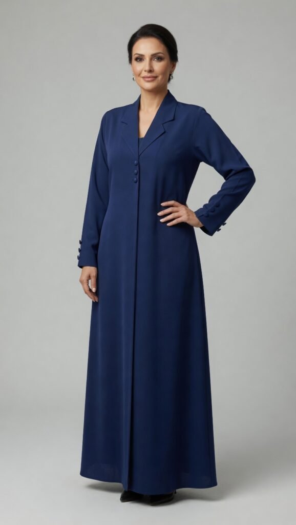 Slate Grey Abaya – Stunning Lattice-Trim Design | 050 Abaya