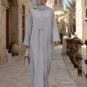 Cream Lace Tassel Abaya